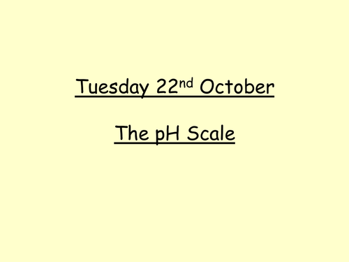 Making the pH Scale | Teaching Resources
