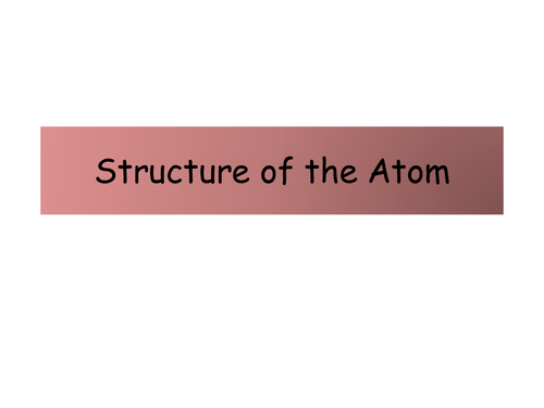 Atomic Structure | Teaching Resources