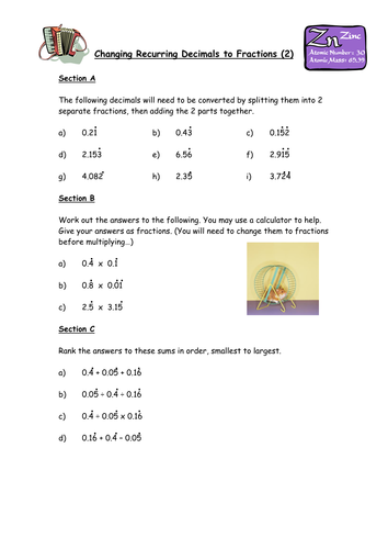 changing-recurring-decimals-into-fractions-teaching-resources