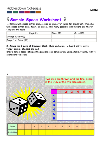 sample-space-ks3-probability-activity-teaching-resources