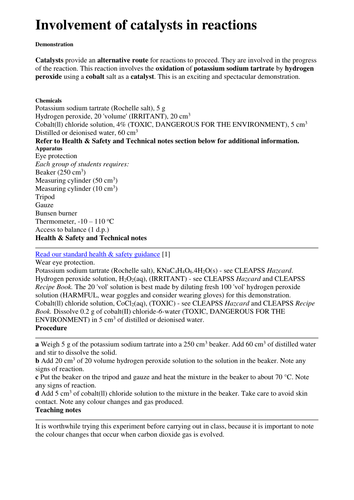 Fully differentiated Catalysts lesson | Teaching Resources
