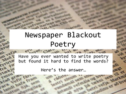 Newspaper Blackout Poetry | Teaching Resources