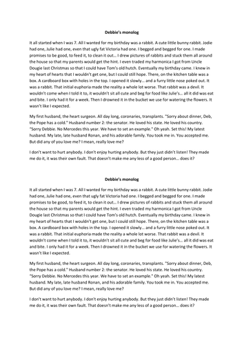 internal monologue example Monologue example choice image example of resume for student.