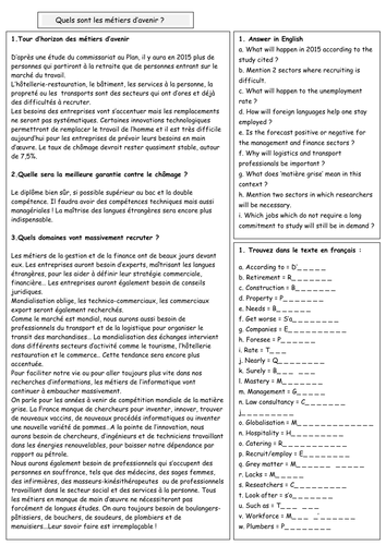 KS5 - The world of work (reading comps) | Teaching Resources