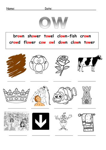 ow making the ou sound worksheets teaching resources