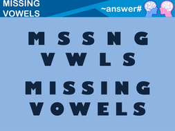 missing vowels game teaching resources