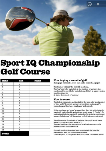 Golf Style Revision Activity | Teaching Resources