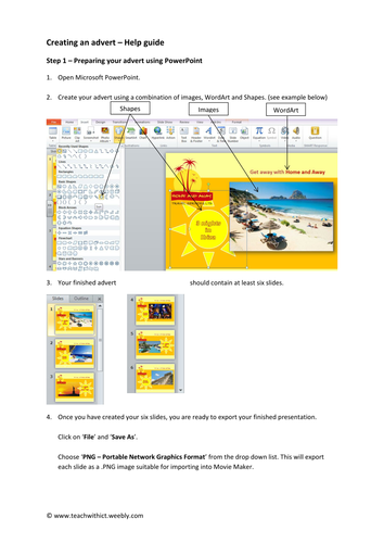 Creating an advert using PowerPoint & Movie Maker | Teaching Resources