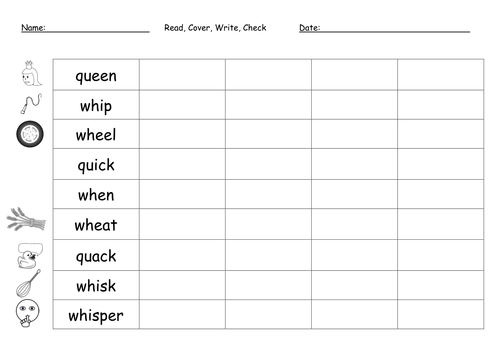 qu & wh consonants digraph worksheets | Teaching Resources
