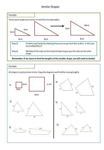 Similar Shapes Worksheet (Scale Factors) by adz1991 - Teaching