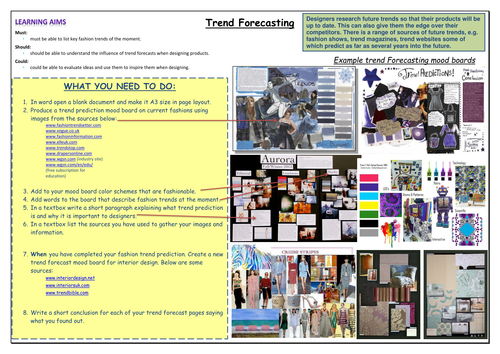 Trend Forecasting 2 lesson activity | Teaching Resources