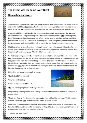 Short Story of Homophones | Teaching Resources