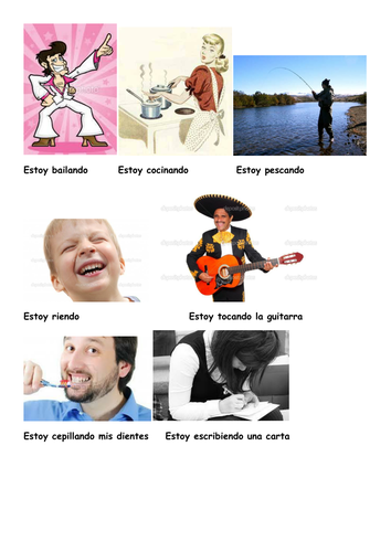 Charades Spanish - Present Continuous tense | Teaching Resources