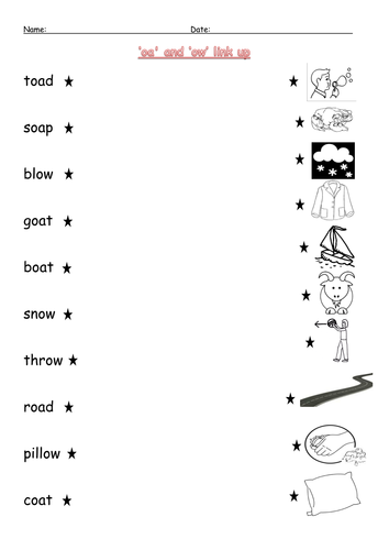 Oa And Ow Oa Digraph Worksheets Teaching Resources