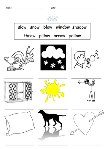 Oa And Ow Oa Digraph Worksheets Teaching Resources