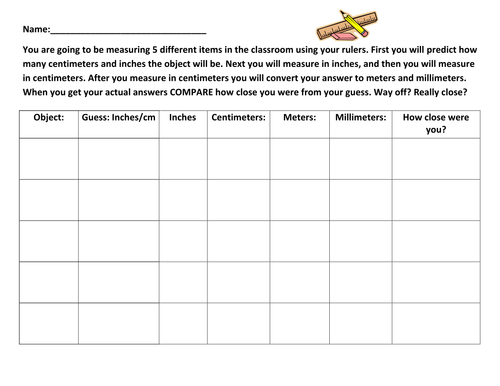 Measuring Objects in the Room | Teaching Resources
