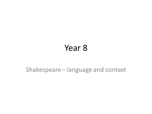 KS3 Shakespeare Introduction Lesson and Activities | Teaching Resources