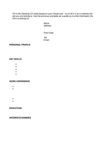 CV Writing resources | Teaching Resources