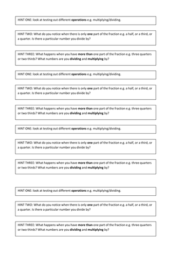 Fractions of an amount investigation | Teaching Resources