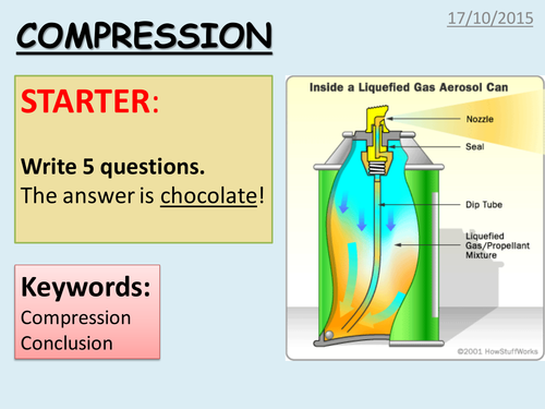 Particles lesson 3 KS3 Year 7 - Compression | Teaching Resources